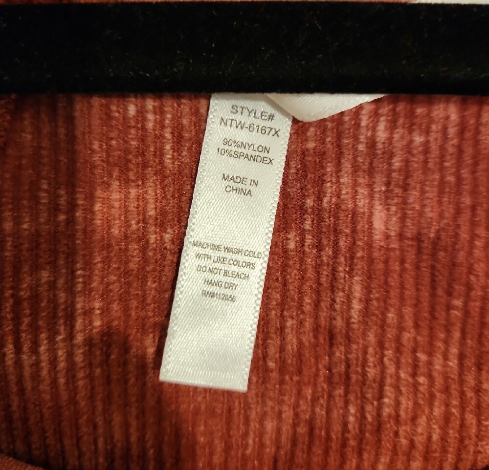 Zenana Outfitters Ribbed Crop Tank Top Mineral Wash Rust 2X 3X - Picture 4 of 6